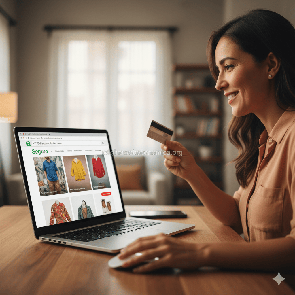 Cliente comprando con confianza en tienda online con SSL en Colombia