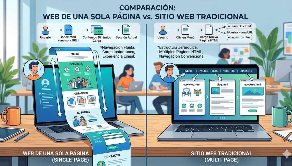 Web de Una Sola Página vs Múltiples Pestañas: ¿Qué elegir?
