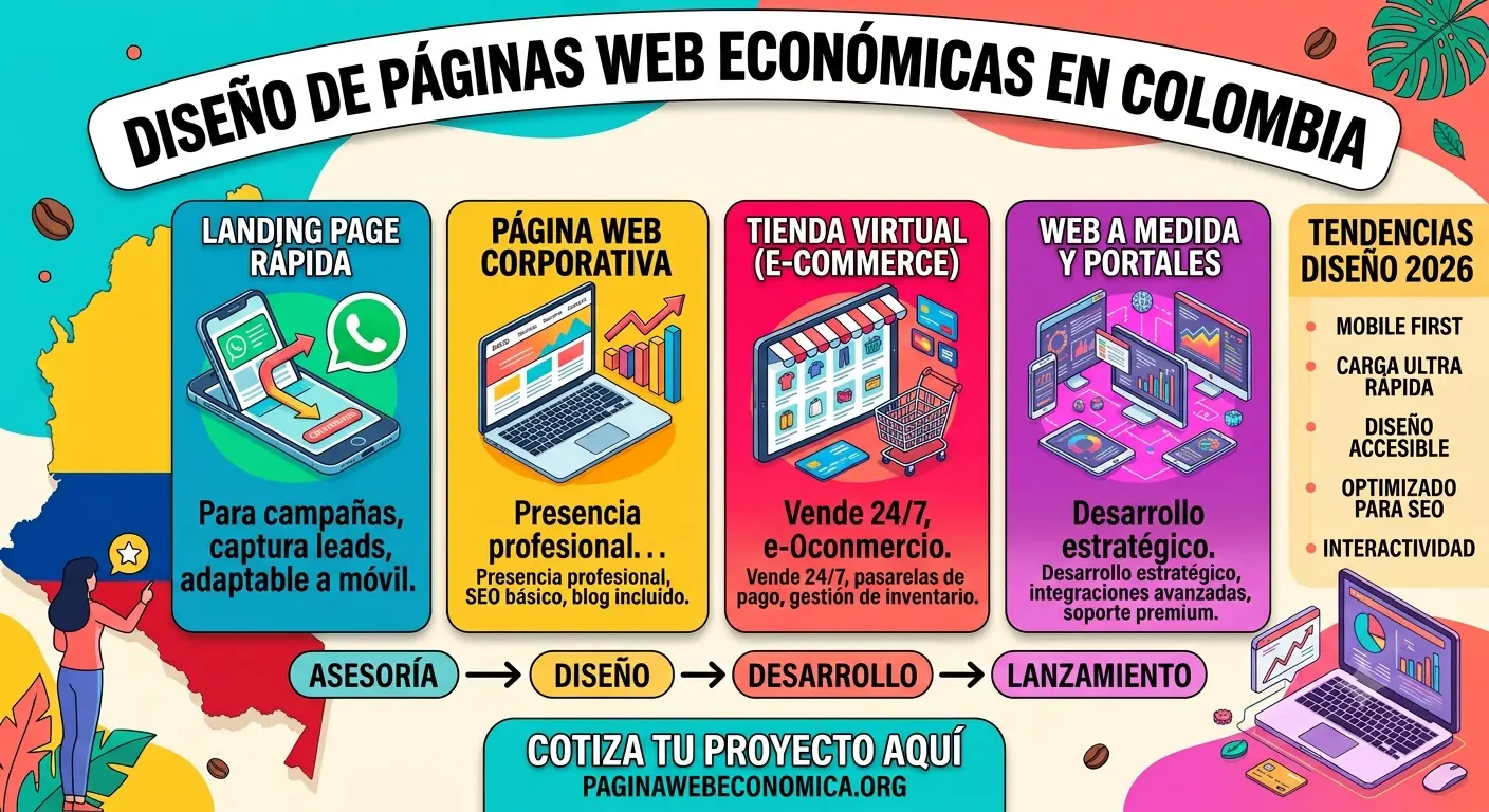 Diseño de Páginas Web Económicas en Colombia: Precios 2026