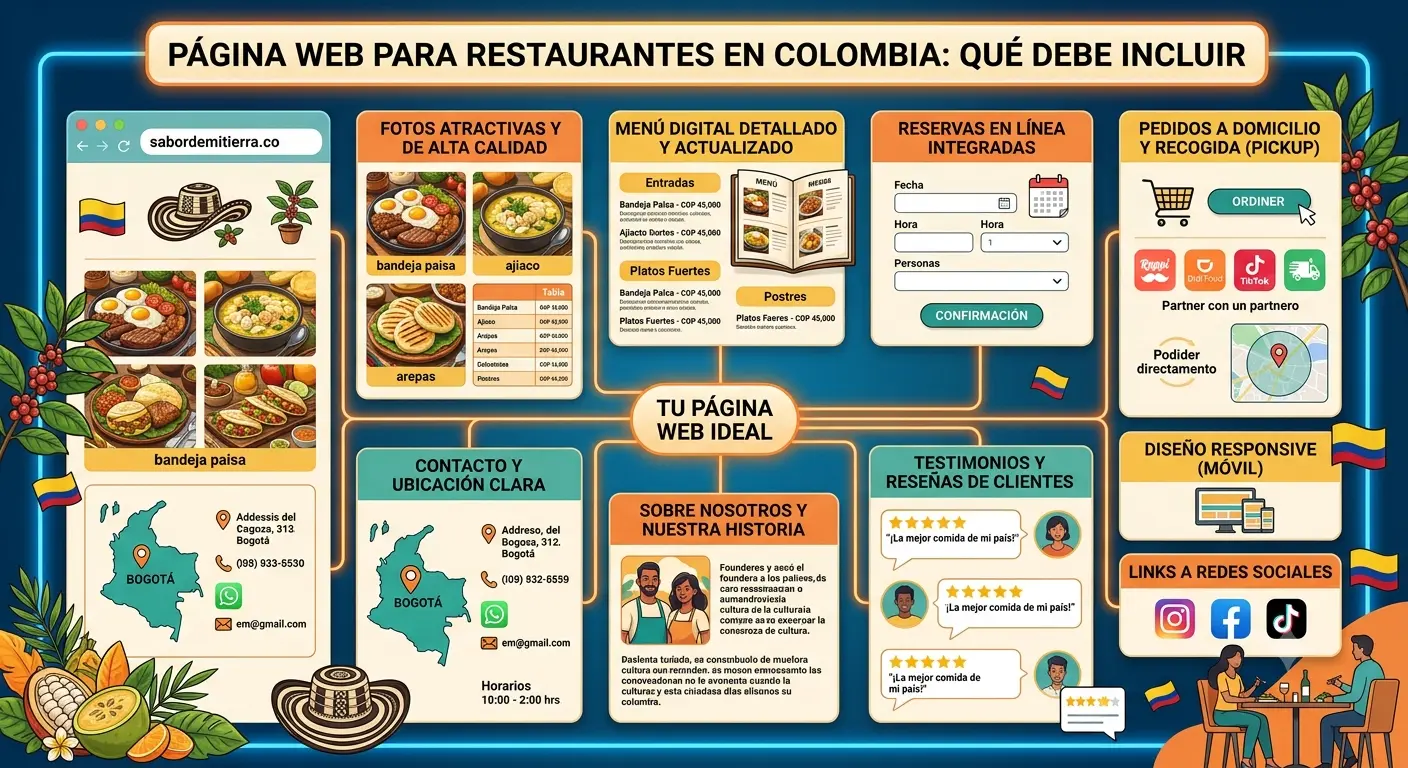 Página Web para Restaurantes en Colombia: Qué Debe Incluir